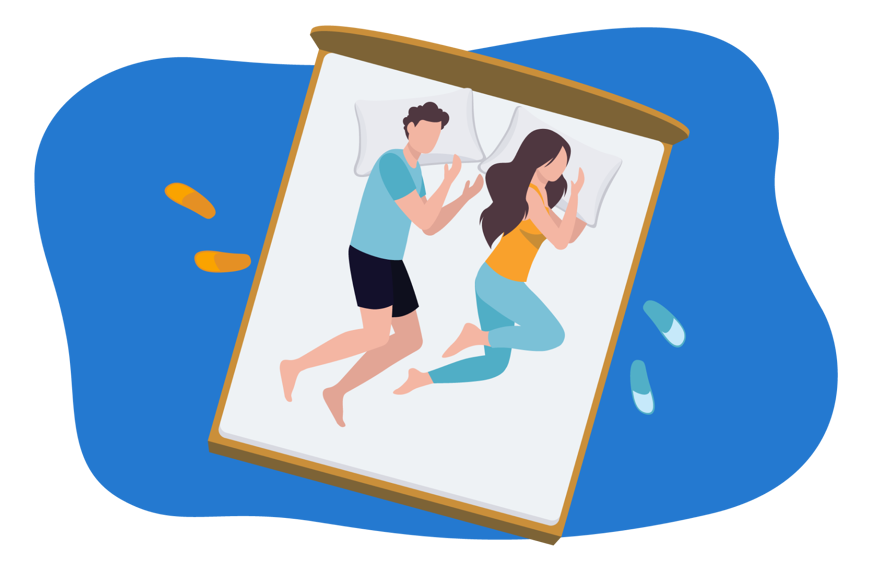 deitado de lado na almofada